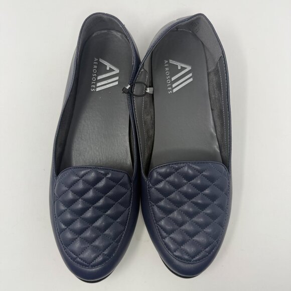 Aerosoles Stitch And Turn Briella Quilted Ballet Flats Size 11 Navy Comfortcore - Picture 4 of 11
